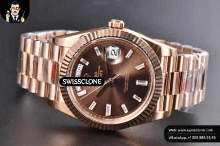 Rolex DayDate 40mm Brown Dial Diamond Marker President High Resolution View