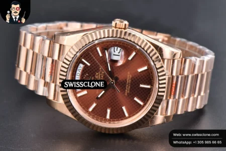 Rolex DayDate 40mm Brown Dial Lume Marker President High Resolution View