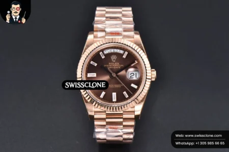 Rolex DayDate 40mm Brown Dial Diamond Marker President High Resolution View