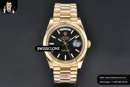 Rolex DayDate 40mm Black Dial Lume Marker President High Resolution View
