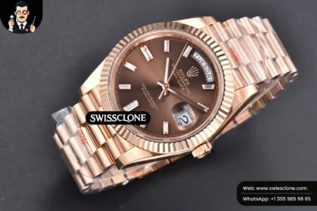 Rolex DayDate 40mm Brown Dial Diamond Marker President High Resolution View