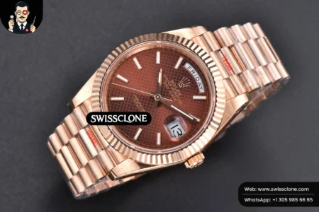 Rolex DayDate 40mm Brown Dial Lume Marker President High Resolution View
