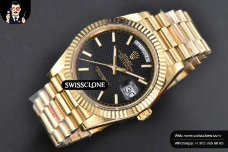Rolex DayDate 40mm Black Dial Lume Marker President High Resolution View
