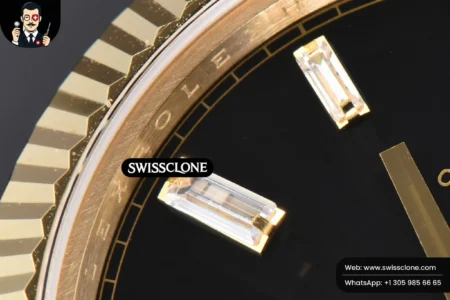 Rolex DayDate 40mm Black Dial Diamond Marker President High Resolution View