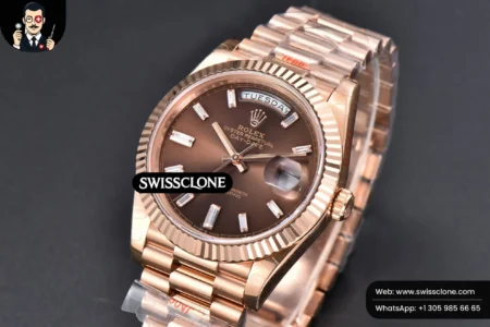 Rolex DayDate 40mm Brown Dial Diamond Marker President High Resolution View