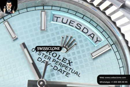 Rolex DayDate 40mm Ice Blue Dial Lume Marker President High Resolution View