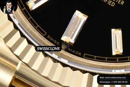 Rolex DayDate 40mm Black Dial Diamond Marker President High Resolution View