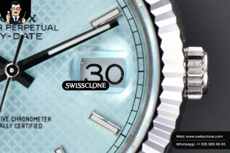 Rolex DayDate 40mm Ice Blue Dial Lume Marker President High Resolution View