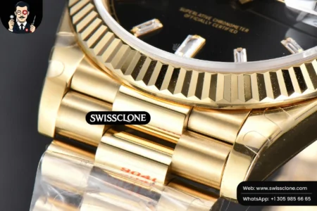 Rolex DayDate 40mm Black Dial Diamond Marker President High Resolution View