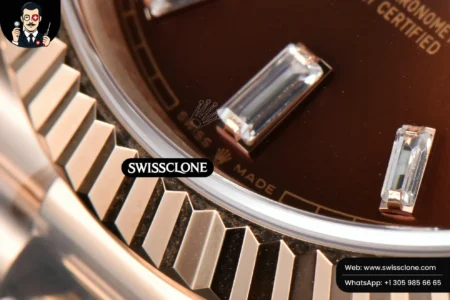 Rolex DayDate 40mm Brown Dial Diamond Marker High Resolution View