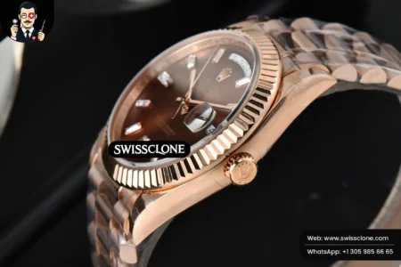 Rolex DayDate 40mm Brown Dial Diamond Marker High Resolution View