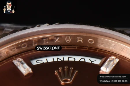 Rolex DayDate 40mm Brown Dial Diamond Marker High Resolution View