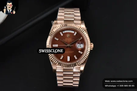 Rolex DayDate 40mm Brown Dial Diamond Marker High Resolution View