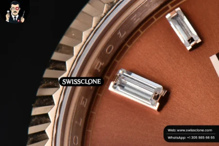 Rolex DayDate 40mm Brown Dial Diamond Marker High Resolution View