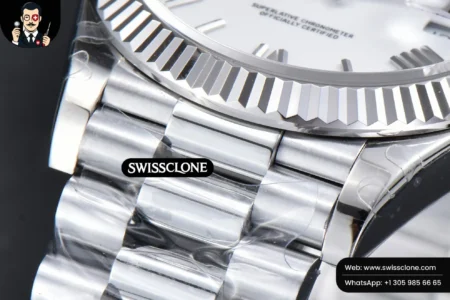 Rolex DayDate 40mm White Dial Roma Marker President High Resolution View