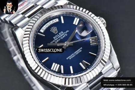 Rolex DayDate 40mm Blue Dial Roma Marker President High Resolution View