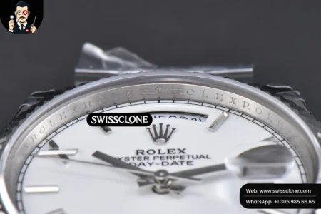Rolex DayDate 40mm White Dial Roma Marker President High Resolution View