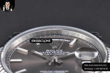 Rolex DayDate 40mm Gray Dial Lume Marker President High Resolution View