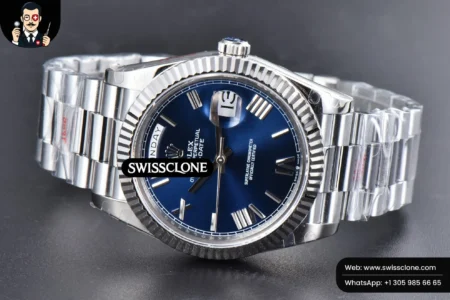 Rolex DayDate 40mm Blue Dial Roma Marker President High Resolution View