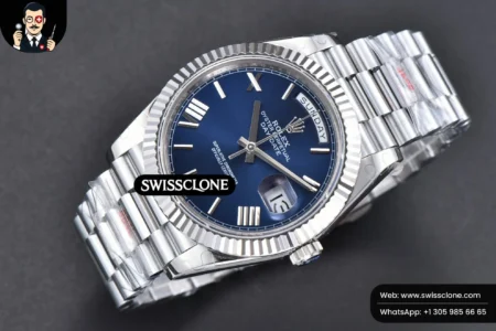 Rolex DayDate 40mm Blue Dial Roma Marker President High Resolution View