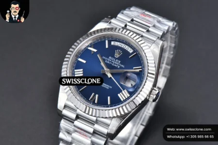 Rolex DayDate 40mm Blue Dial Roma Marker President High Resolution View