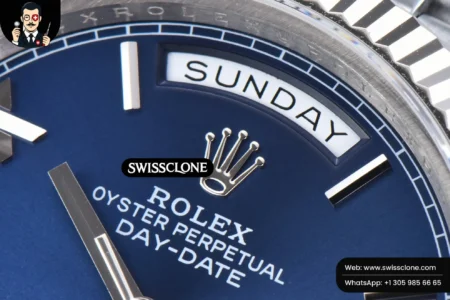 Rolex DayDate 40mm Blue Dial Roma Marker President High Resolution View