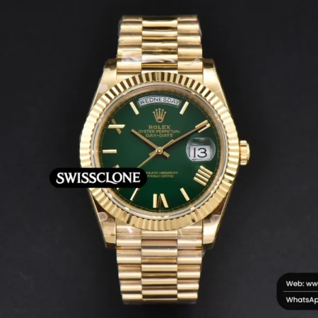 Rolex DayDate 40mm 904L Green Dial High Resolution View