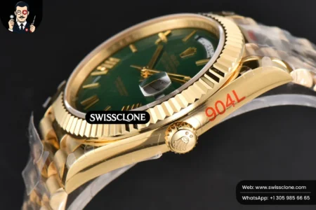 Rolex DayDate 40mm 904L Green Dial High Resolution View