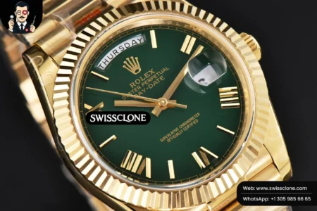Rolex DayDate 40mm 904L Green Dial High Resolution View