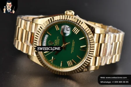 Rolex DayDate 40mm 904L Green Dial High Resolution View