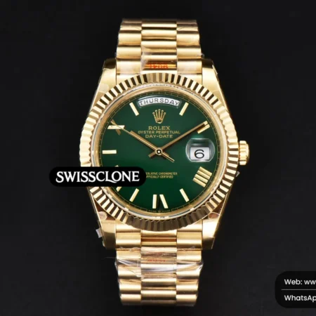 Rolex DayDate 40mm 904L Green Dial High Resolution View