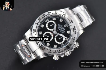 Rolex Daytona 116509 904L Black Dial Diamond Marker (BTF) High Resolution View