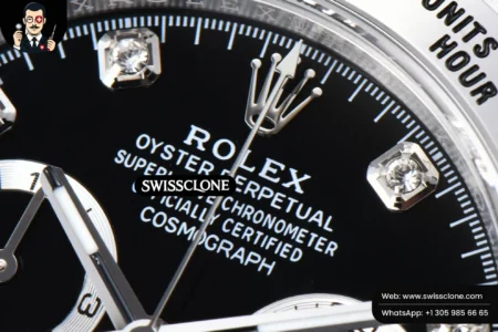 Rolex Daytona 116509 904L Black Dial Diamond Marker (BTF) High Resolution View