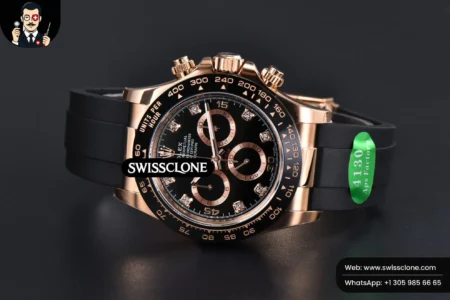 Rolex Daytona 116515 Black Dial Ceramic Bezel Diamond Marker Oysterflex Tungsten SH4130 High Resolution View
