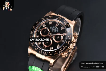 Rolex Daytona 116515 Black Dial Ceramic Bezel Diamond Marker Oysterflex Tungsten SH4130 High Resolution View