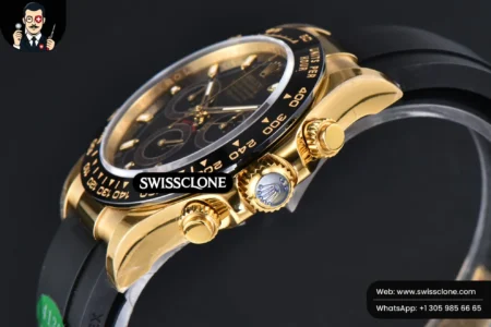 Rolex Daytona 116518 Black Dial Ceramic Bezel Lume Marker Oysterflex Tungsten SH4130 High Resolution View