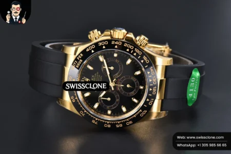 Rolex Daytona 116518 Black Dial Ceramic Bezel Lume Marker Oysterflex Tungsten SH4130 High Resolution View