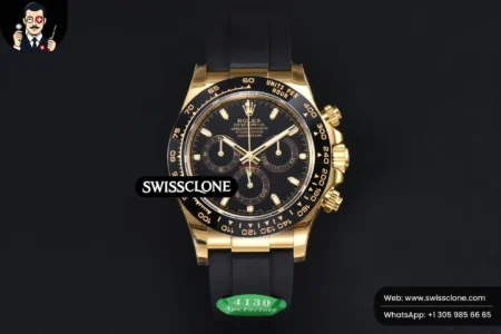 Rolex Daytona 116518 Black Dial Ceramic Bezel Lume Marker Oysterflex Tungsten SH4130 High Resolution View