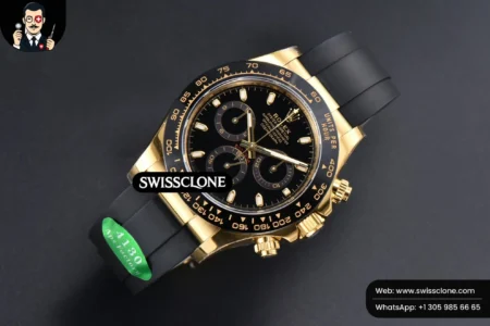 Rolex Daytona 116518 Black Dial Ceramic Bezel Lume Marker Oysterflex Tungsten SH4130 High Resolution View