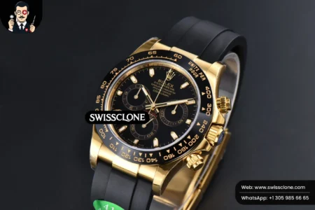 Rolex Daytona 116518 Black Dial Ceramic Bezel Lume Marker Oysterflex Tungsten SH4130 High Resolution View