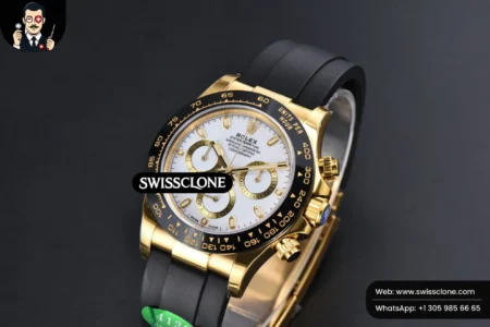Rolex Daytona 116518 White Dial Ceramic Bezel Lume Marker Oysterflex Tungsten SH4130 High Resolution View