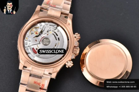 Rolex Daytona 116595 Customized Rainbow Diamond Bezel Black Dial High Resolution View