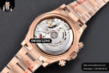 Rolex Daytona 116595 Customized Rainbow Diamond Bezel Black Dial High Resolution View