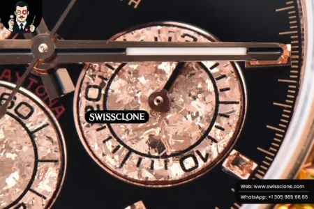 Rolex Daytona 116595 Customized Rainbow Diamond Bezel Black Dial High Resolution View