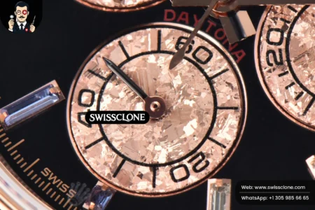 Rolex Daytona 116595 Customized Rainbow Diamond Bezel Black Dial High Resolution View