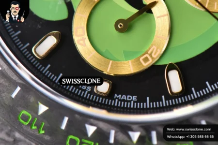 Rolex Daytona DIW Carbon WWF Green Wolf Dial on Dark Green Nylon High Resolution View
