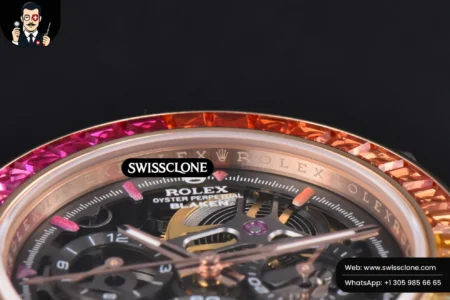 Rolex Daytona PVD Carbon 40mm GETF Rainbow Diamond Skeleton Dial Black Rubber High Resolution View