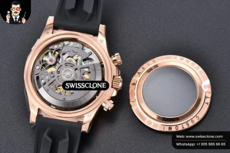 Rolex Daytona PVD Carbon 40mm GETF Rainbow Diamond Skeleton Dial Black Rubber High Resolution View