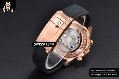 Rolex Daytona PVD Carbon 40mm GETF Rainbow Diamond Skeleton Dial Black Rubber High Resolution View