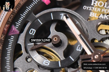 Rolex Daytona PVD Carbon 40mm GETF Rainbow Diamond Skeleton Dial Black Rubber High Resolution View